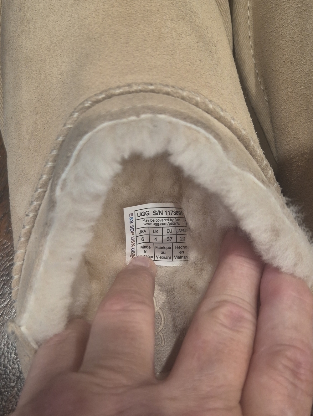 New UGG Sand Suede Shearling Slip-Ons - Picture 4 of 9